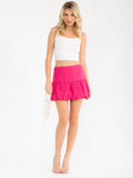 Bright Pink Ruffled Mini Skort